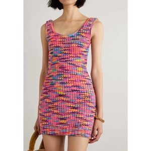 Staud Gardenia Mini Knit Dress xl colorful Barbie